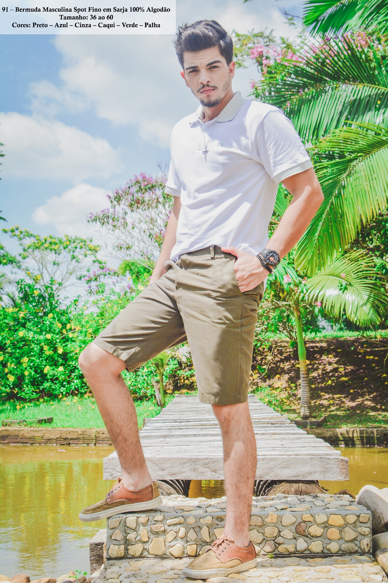 Bermuda Masculina Sport fino REF 91